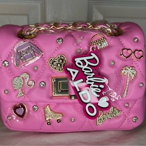 Aldo X Barbie Pink Quilted Crossbody Purse accented with Charms! 👛